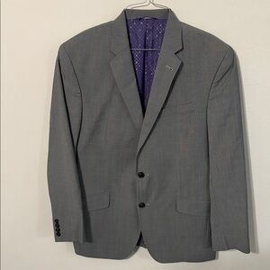 Ted Baker London Endurance Charcoal Blazer with Purple Lining Size 42R Like new